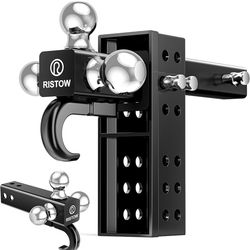 RISTOW Trailer Hitch Tri-Ball Mount With Hook