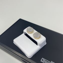 10K diamond Earrings / 10 KT Gold Earring / 10KT Real Diamonds 