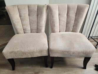 (2) Contemporary Upholstered Side Chair Color Beige
