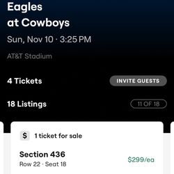 Many Awesome Philadelphia Eagles @ Dallas Cowboys Tickets & Parking