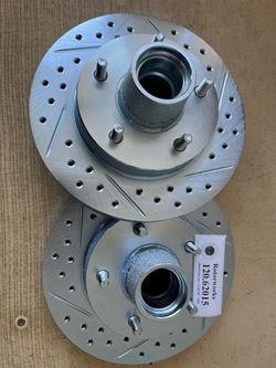 GMC Caballero 79-81 Front Drill Slot Rotors Ceramic Brake Pads