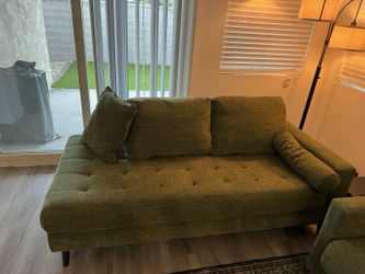 Bixler Tufted Olive Chaise