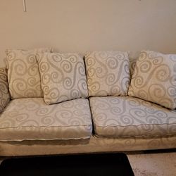 Cream Couch Sofa Loveseat