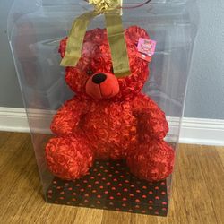  Red Rose Bear ( Jumbo Size )  New In Box  About 2 Ft Tall  Perfect For Mothers Dat Gift !