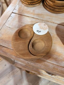 Wooden Yin Yang Serving Bowl Set