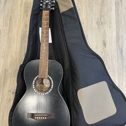 Art and Lutherie Ami Cedar Black Acoustic Guitar with Bag