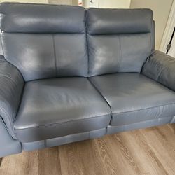 2 Leather Sofas With Recliner