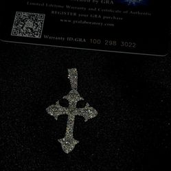 Moissanite Cross Pendant – GRA Certified (Passes Tester)