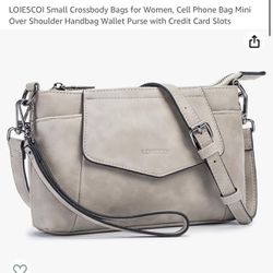 LOIESCOI Small Crossbody Bags for Women, Cell Phone Bag Mini Over Shoulder Handbag Wallet Purse with Credit Card Slots (Grey & Brown Available)