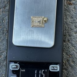 14K Gold Square ‘T’ Pendant