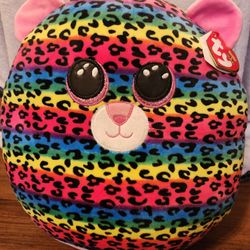 NWT 14" Dotty the Spotted Multi-colored Leopard Ty Squish-A-Boo in Perfect Condition