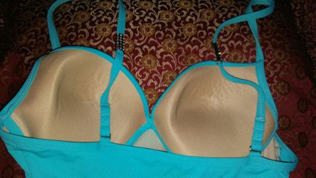 Blue one piece bathing suit