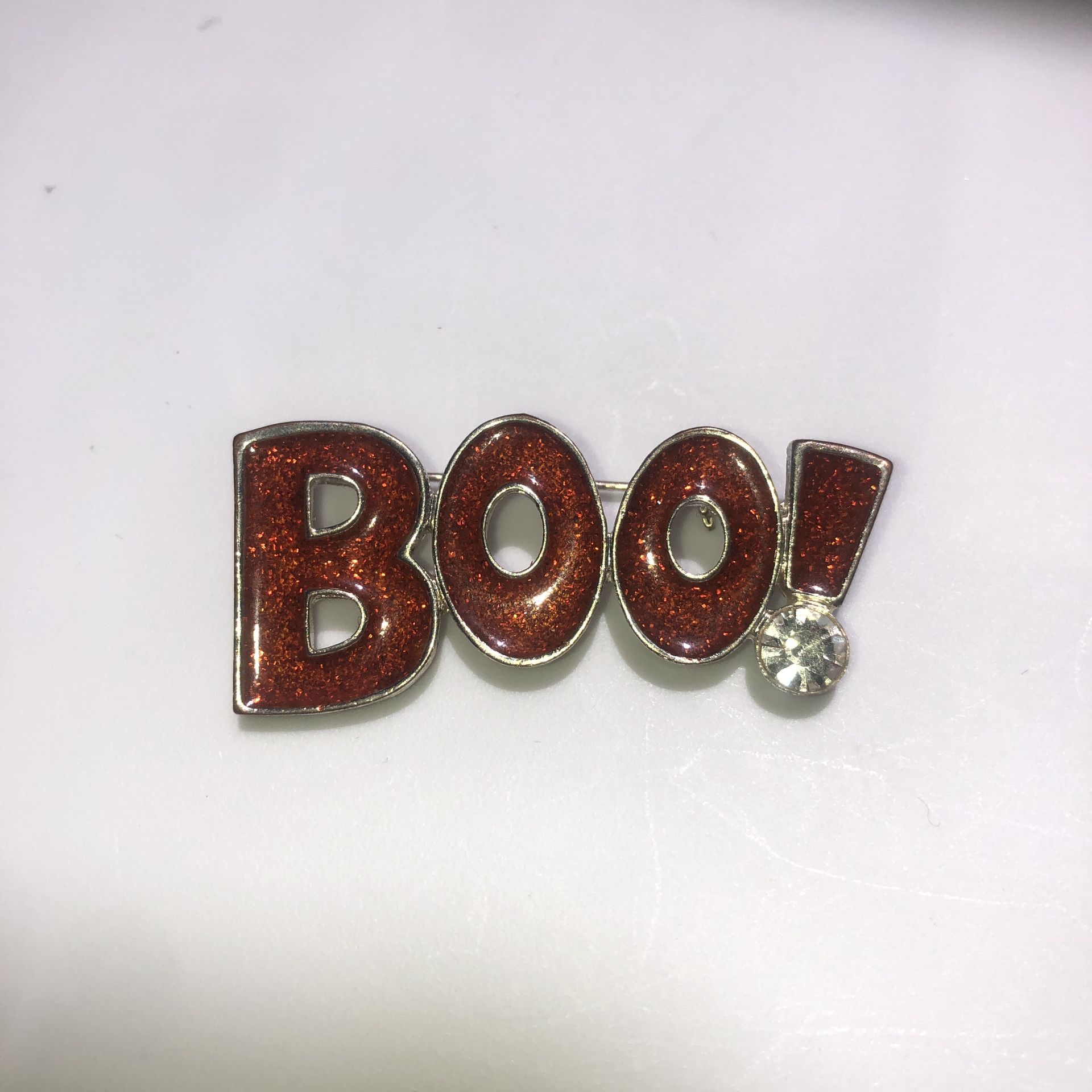 Red & Silver Boo Pin