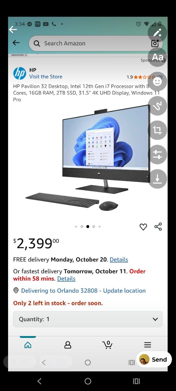 All In One Touchscreen HP