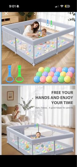 Baby Playpen Grey