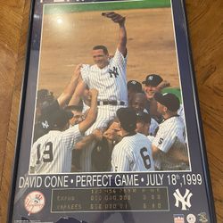 David Cone NY Yankees Perfect Game 1999 Starline Poster Print - See Description about Frame