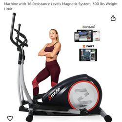 SNODE E20I Programmed Elliptical Exercise Machine, Eliptical Machine with 16 Resistance Levels Magnetic System, 300 lbs Weight Limit