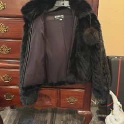 Genuine Mink Fur Hooded Jacket