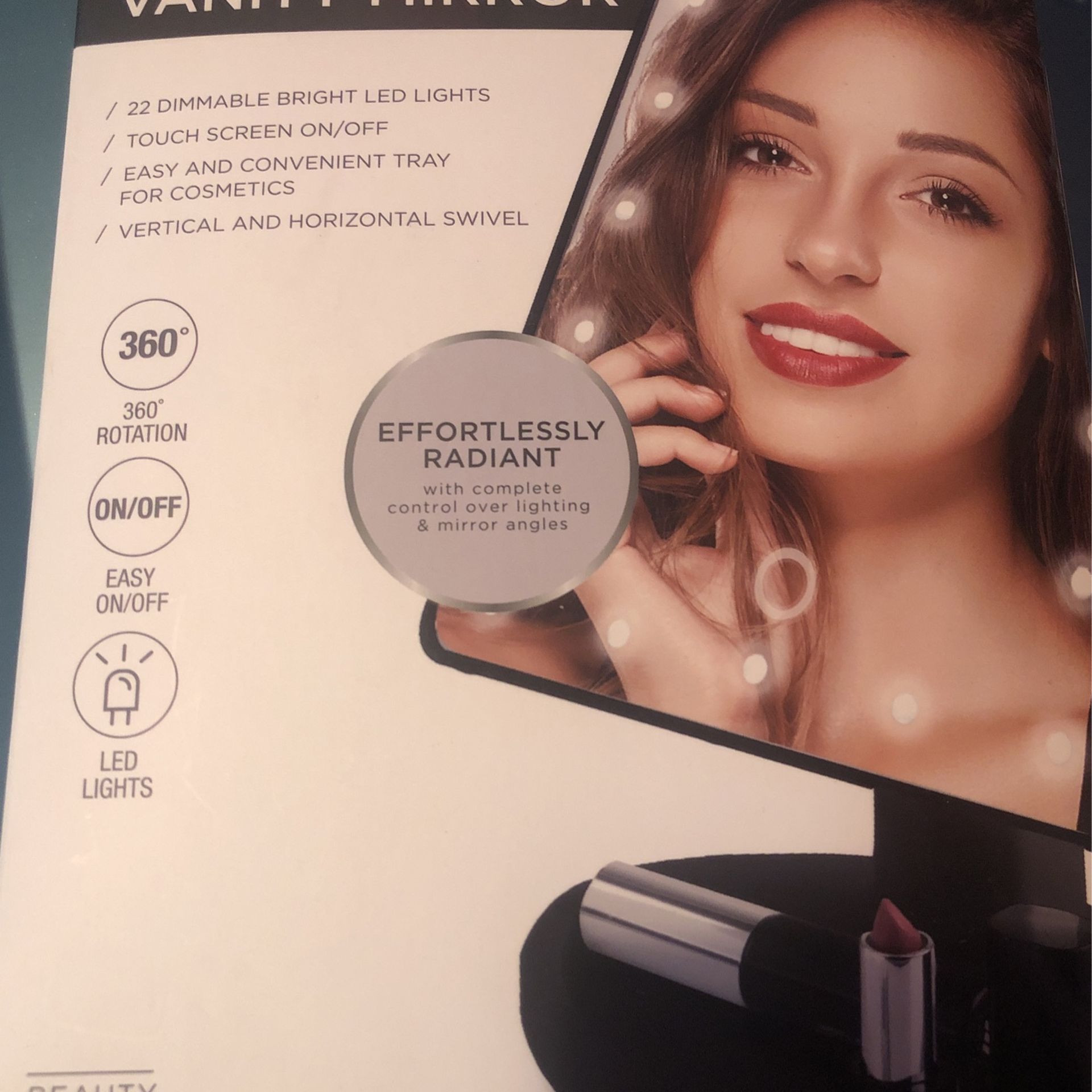 Vivitar Vivitar - Espejo de tocador con luz LED, todo en un espejo, inalámbrico, fácil de transferir de habitación a habitación, mr-1105b, negro