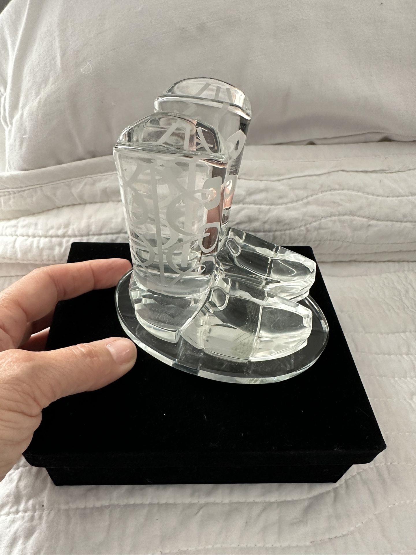Crystal Cowboy Boots Letter Holder/Paperweight.