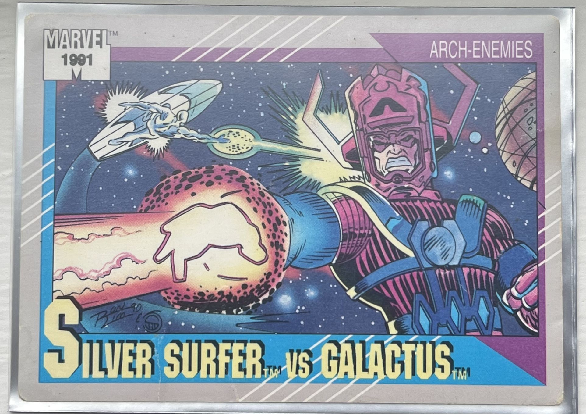 Silver Surfer Versus Galactus Trading Card 1991