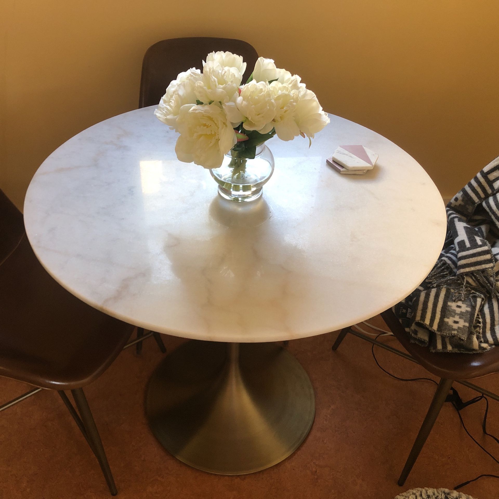Cost plus marble top Leilani tulip dining table for Sale in Sacramento
