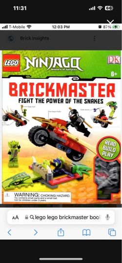 LEGO Ninjago Brickmaster Manual Instruction Build Up Storybook Story Booklet NO FIGURE