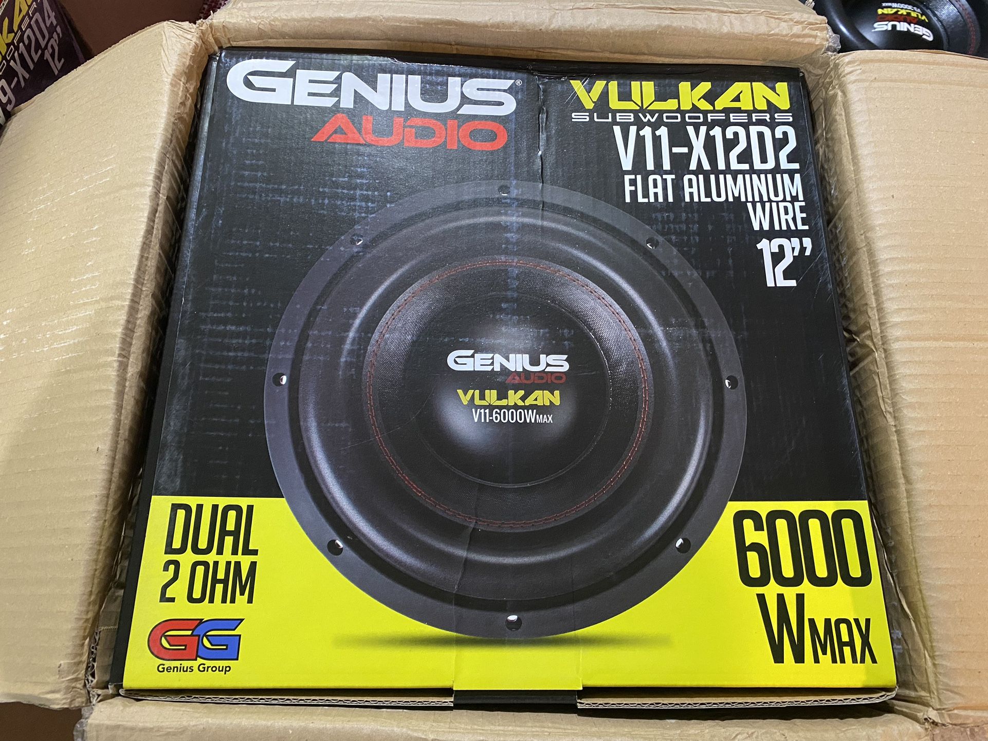 New 12” Genius Audio 6000w Vulkan Competition Grade Subwoofer $600 Each
