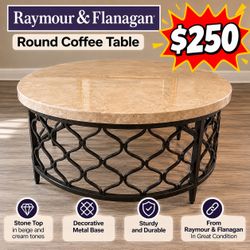 Raymour & Flanagan Round Marble Top Coffee Table