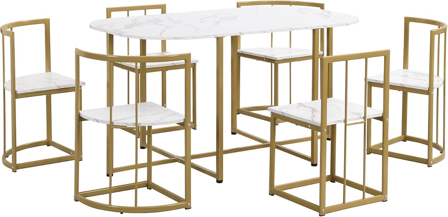 Kitchen Table Set for Small Places (Golden+White*M