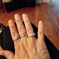 All Three Rings 925 Women's Rings Size 7