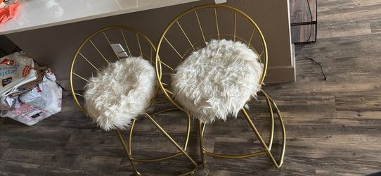 Faux Fur Bar Stool Set