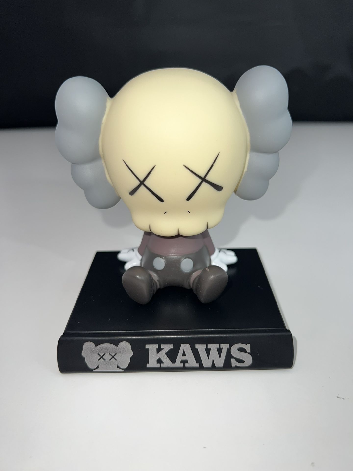 KAWS Inspired Sculpture Bear Figure Collectibles Building Blocks Small, Home Decoration, Model Toy Unique Present Gift - Yellow W/ Gray Ears