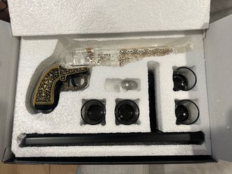 Pistol-Shaped Glass Decanter Set with Shot Glasses