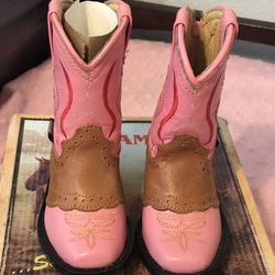 Traditional Mexican Boots (Pink and Brown)