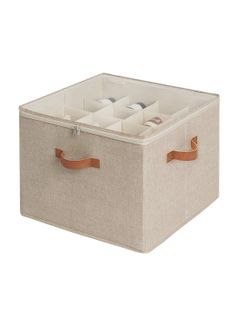 StorageWorks Shoe Organizer For Closet, Fits Up To 16 Pairs, Shoe Cubby Storage Containers With Adjustable Dividers And Clear Cover, Taupe