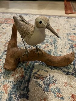 Hand Carved Wood Extremely Lifelike Eskimo Curlew Extinct Animal