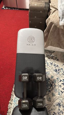 Gold Gym XR 5.9 Bench & Cast Iron dumbbells (20Lbs)