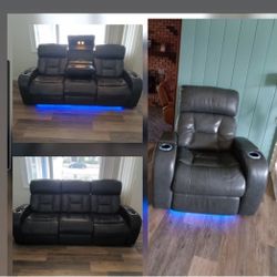 Leather Couch And Recliner