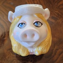 Miss Piggy The Muppets Sigma Tastesetter Ceramic Coffe Mug 80s / Kermit The Frog / Gonzo / Fozzie Bear / Collector / Collectible / Nostalgic / Retro 