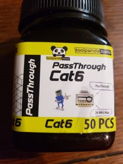 Cat 6 Passthrough Rj45 Connectors 50 Pcs