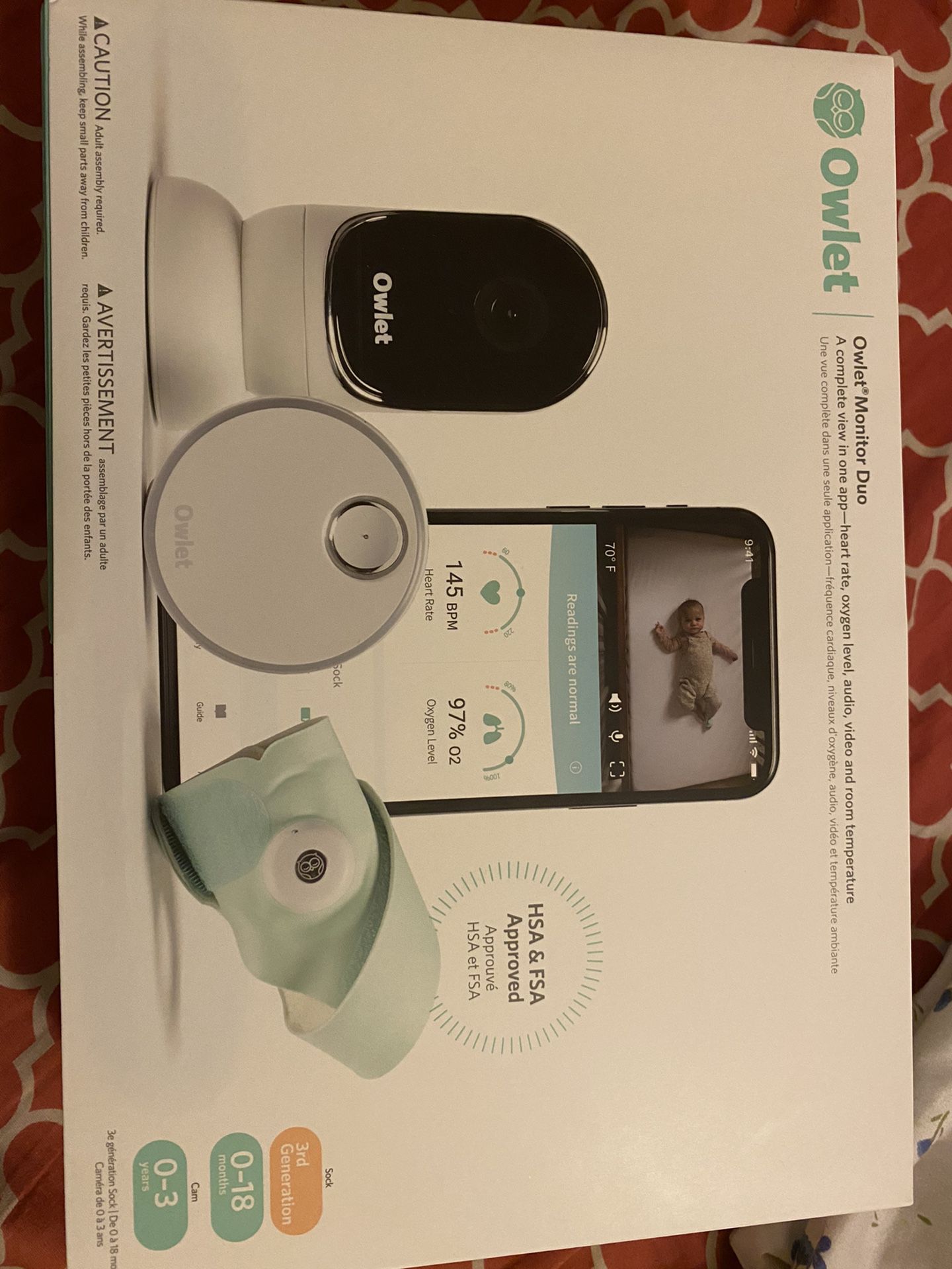 Owlet Baby Monitor Duo: Smart Sock 3 plus HD Video Baby Monitor