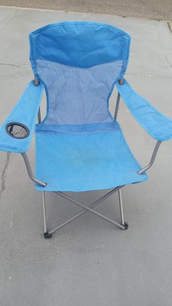 Ozark Trail Basic Mesh Folding Camping Chair, Blue, Adult