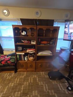 Set of 3 Ethan Allen Maple Shelves and Secretary