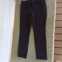Gap Skinny Ankle White Star Black Dress Pants Sz 4R