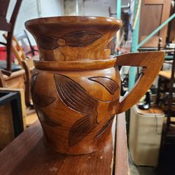 Wooden Haiti Wine Pitcher 