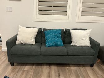Gray Fabric 3-Seat Sofa