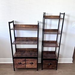 Bookshelves With Foldable Storage Drawers 