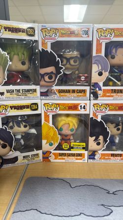Funko Pop Lot of Dragon Ball Z, Trigun, inuyasha, etc