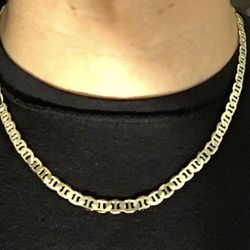 Gold Chain Mariner Link Necklace 20in 6mm